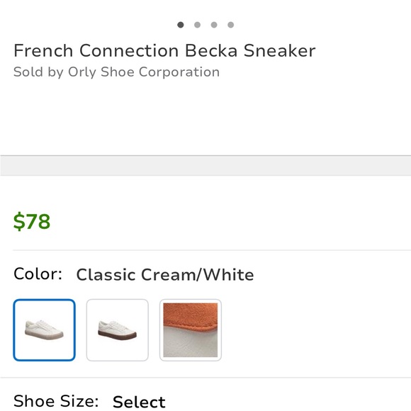 WOMEN'S FRENCH CONNECTION BECKA SNEAKERS. white leather w oatmeal cream size 6 - Picture 4 of 11